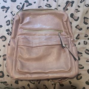 Faux leather backpack purse mauve